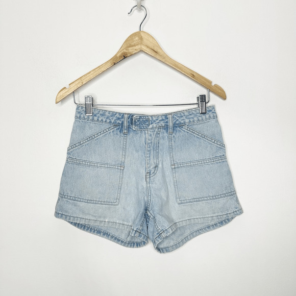 VTG Y2K 00s UNION BAY Carpenter Denim Shorts Light wash cotton womens 26 3 - Picture 2 of 7